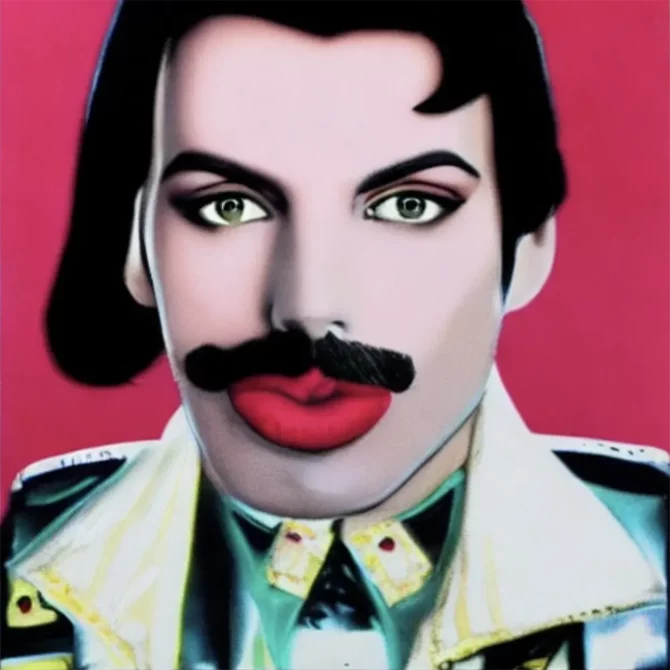 Freddie Mercury in the style of Andy Warhol     20